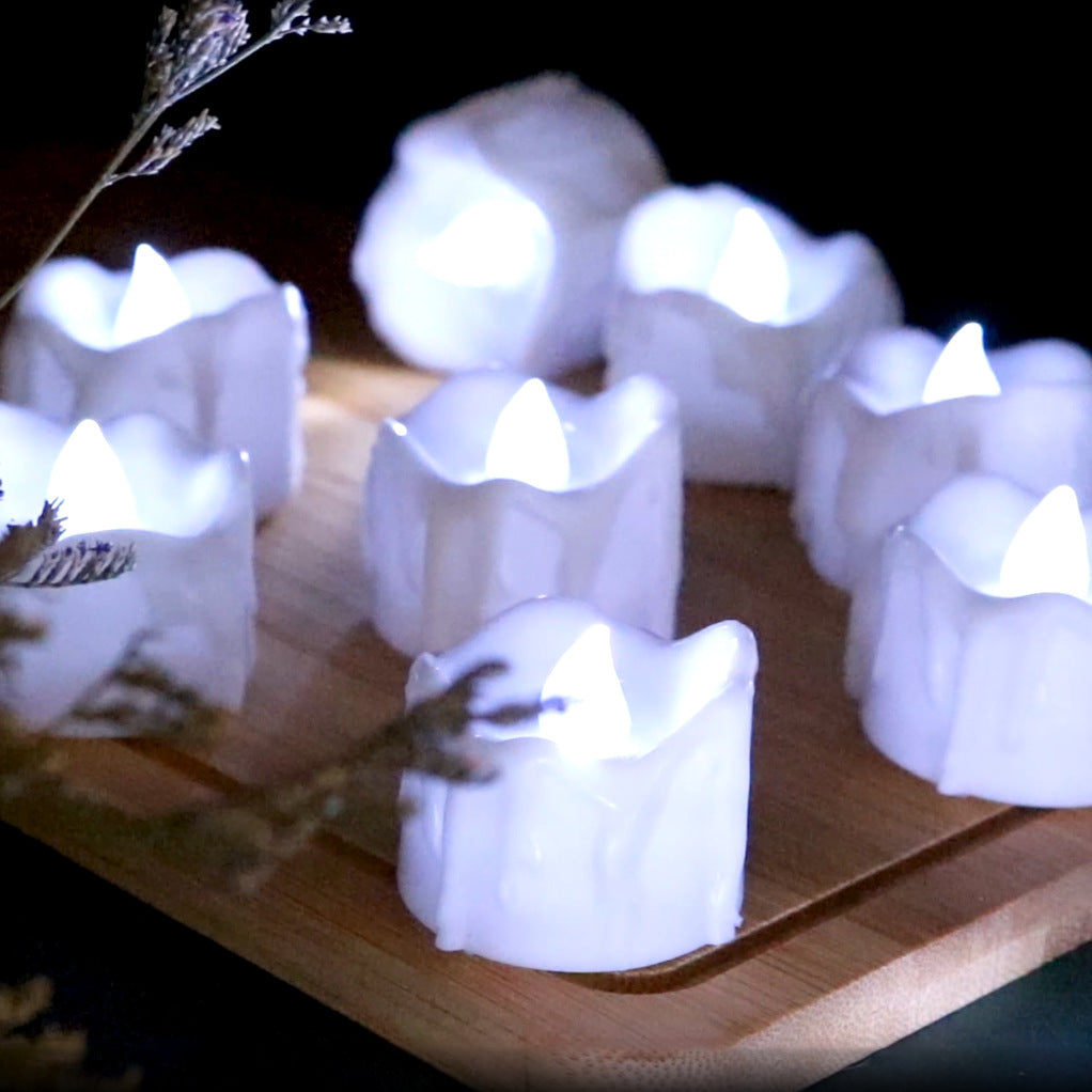 LED Tealight Candle Set – Realistic Flickering Candles with Dripping Wax Effect for Cozy & Romantic Decor