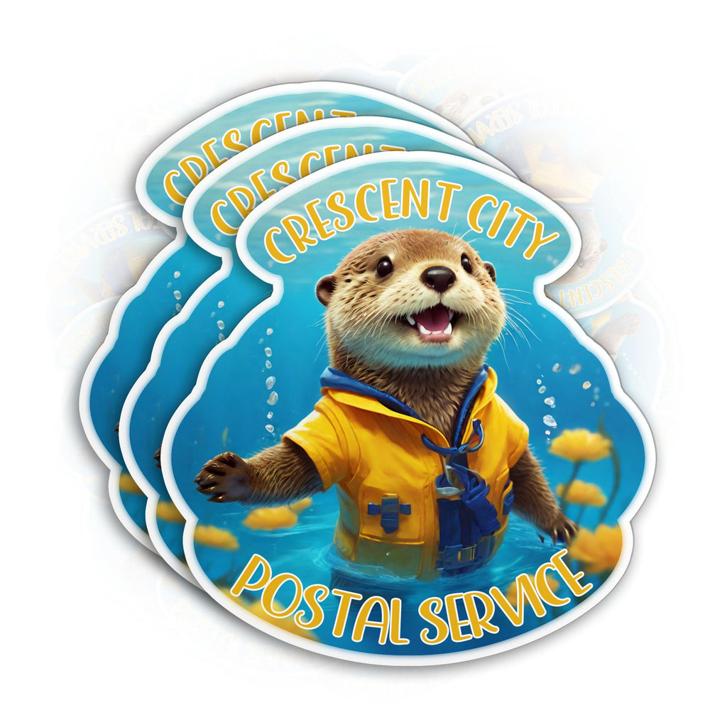 (3PCS) Crescent City Otter Sticker Acotar Postal Service - Cute Otter Bookish Book Lover 3" Die-Cut Waterproof Vinyl Sticker for Water Bottle Tumbler Phone Case Laptop Cars Decal (3 Inches)