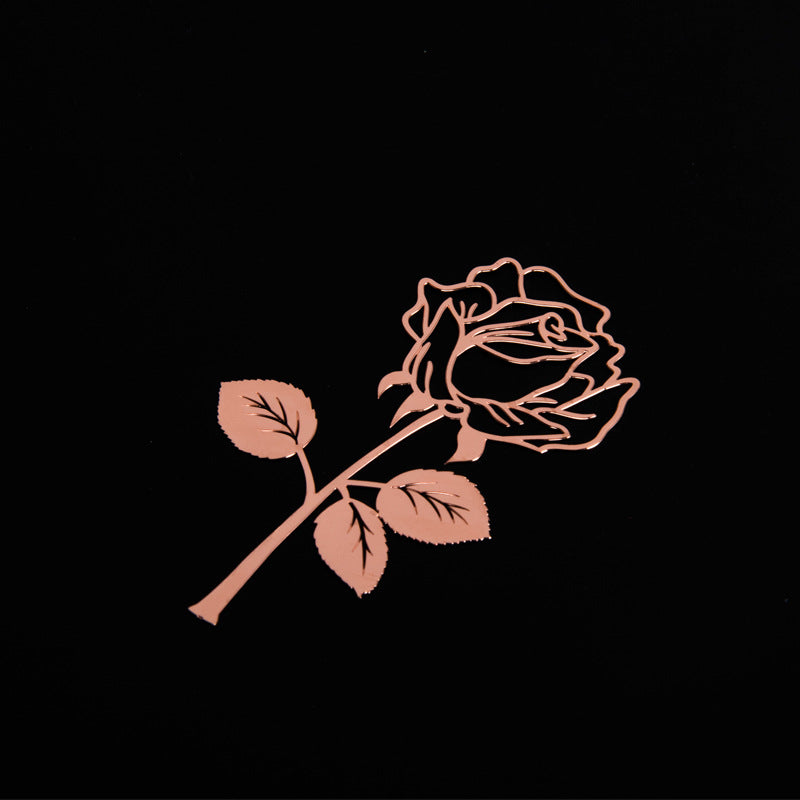 Rose Metal Bookmark - Chinese Style Design