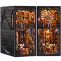 TOYQI Book Nook Kits for Adults DIY Book Nook Kit Miniature House Dollhouse Kit Booknook Bookend Bookshelf Decor Alley Model Build with Dust Cover