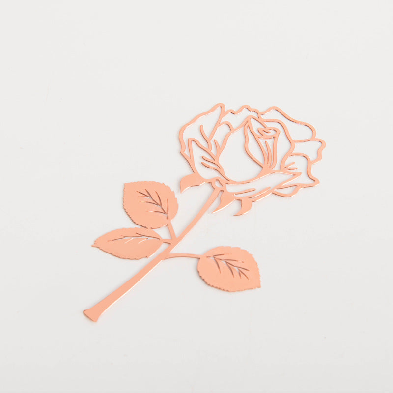 Rose Metal Bookmark - Chinese Style Design