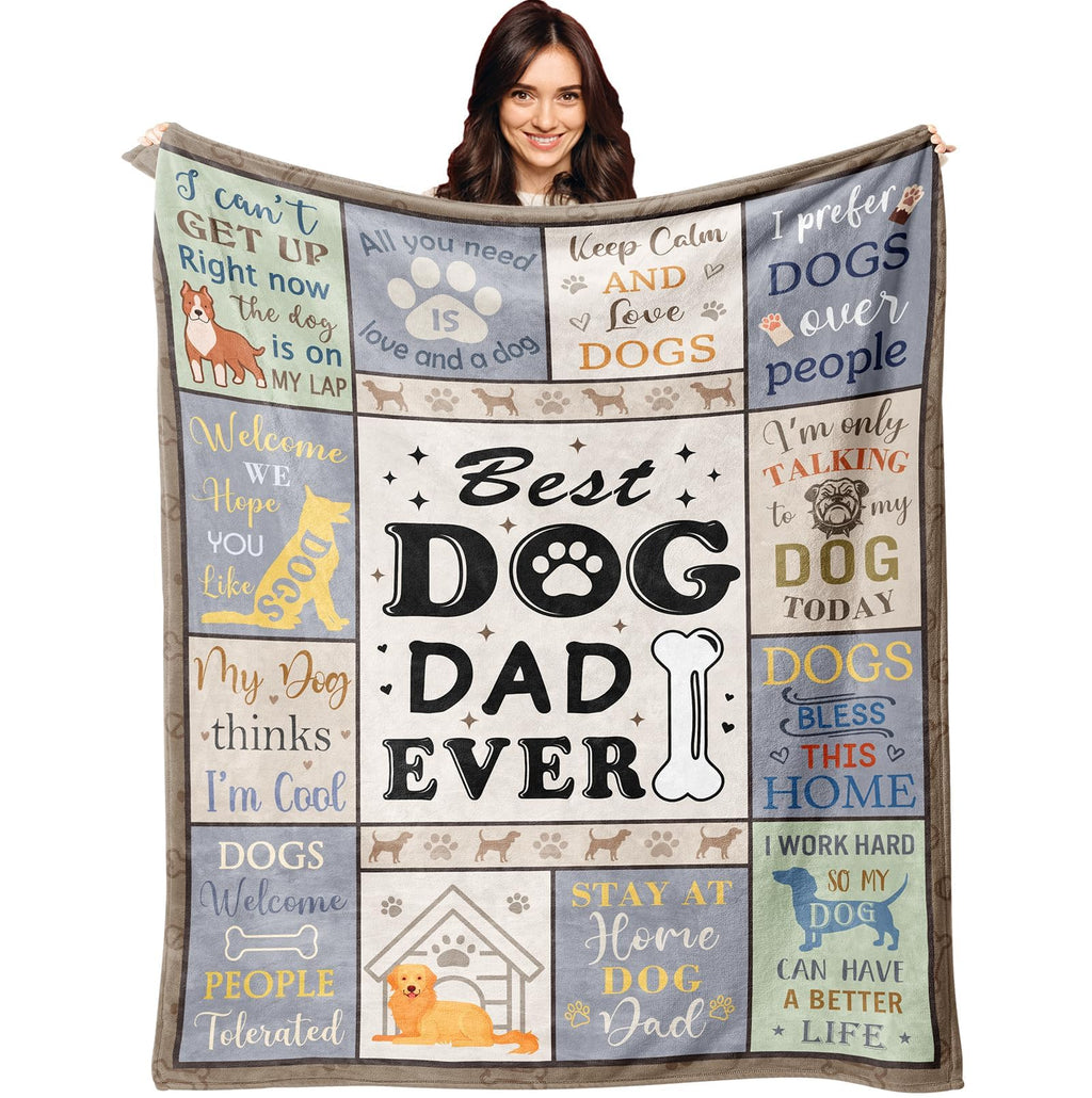 XALAZY Dog Dad Gifts Blanket 50"X60" DogDad Gifts for Men Dog Lovers Gifts for Men Gifts for Dog Lovers/Dog Dads Dog Lover Gifts Dog Dad Gift Best Dog Dad Gifts Gifts for Dog Owners Throw