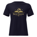Women's Relaxed Book Dragon T-Shirt – Fantasy Book Lover Graphic Tee for Readers & Romantasy Fans