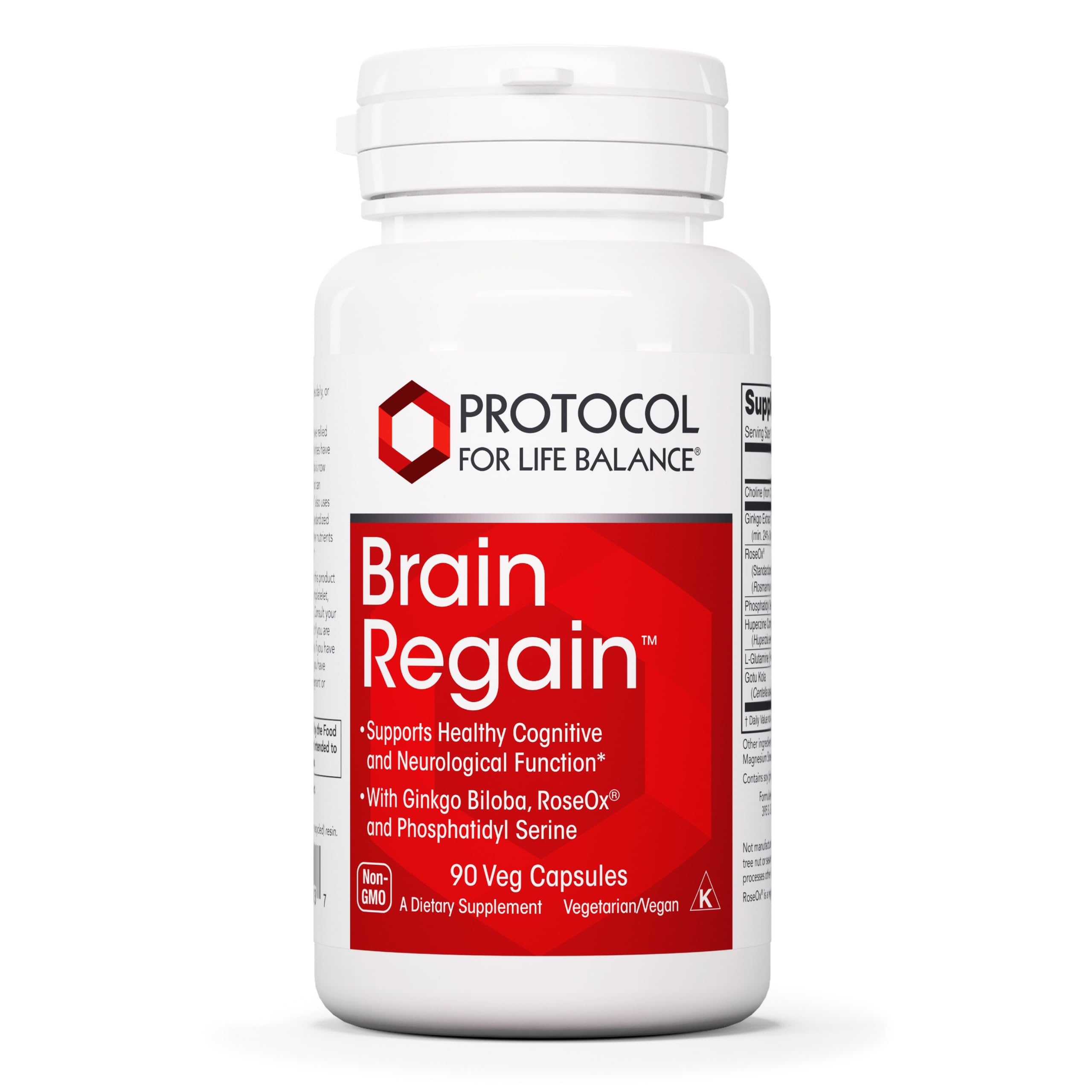 Protocol Brain Regain - Brain Support* - with Phosphatidylserine - Brain Health Supplement* - Vascular Health - 90 Veg Caps