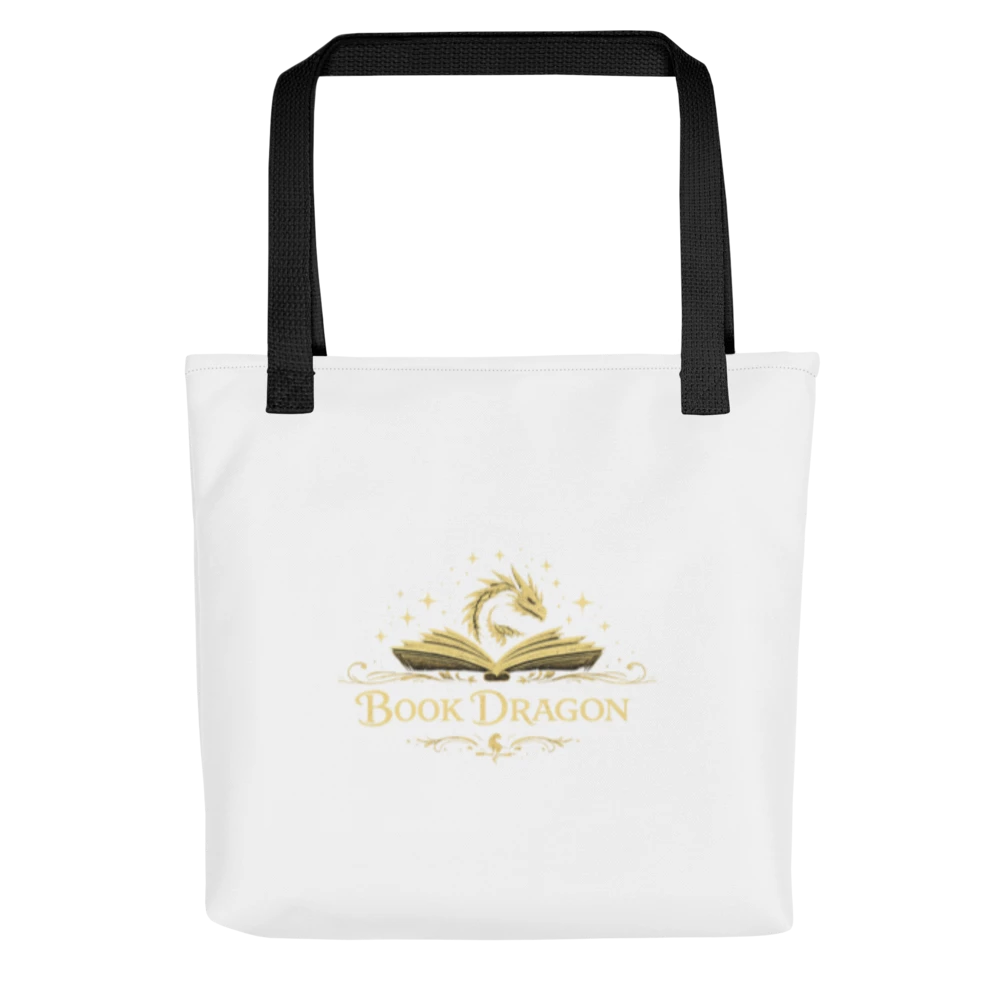 Book Dragon Tote Bag – Fantasy Book Lover Canvas Tote for Readers & Romantasy Fans