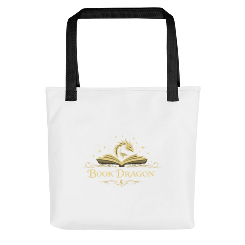 Book Dragon Tote Bag – Fantasy Book Lover Canvas Tote for Readers & Romantasy Fans
