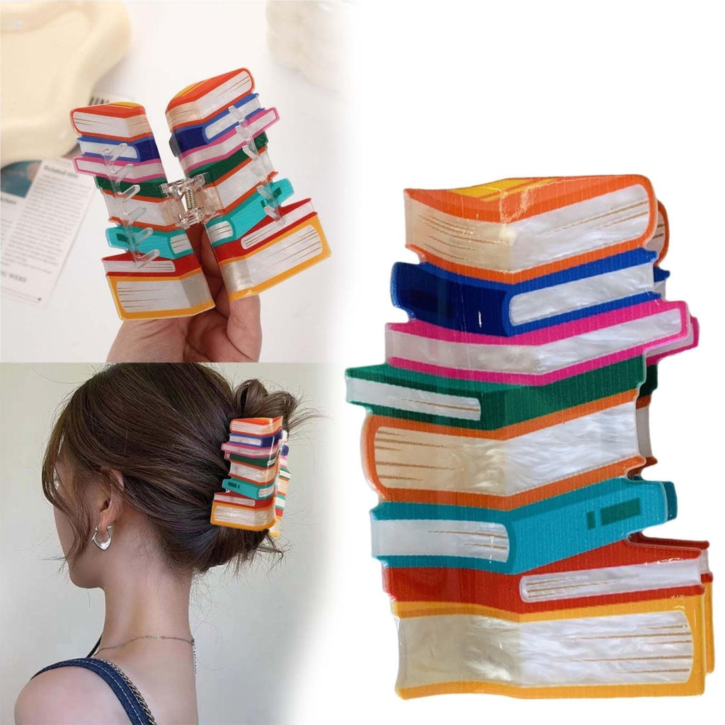 Book Hair Clip – Cute Reader Hair Claw Clip for Book Lovers & Teachers